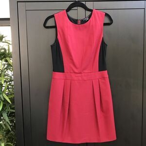 Theory Colorblock A-Line Dress Red Black Size 6
